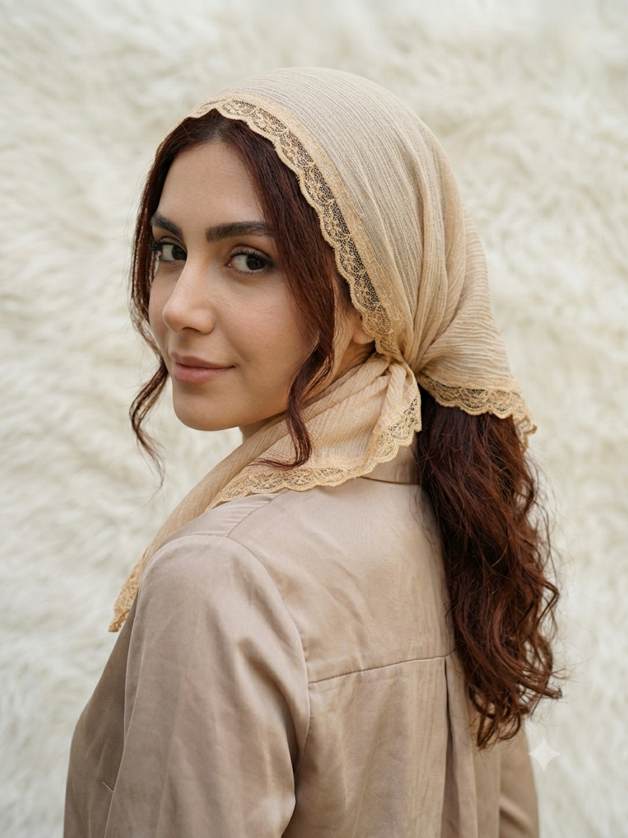 روسری مینی حاشیه دانتل