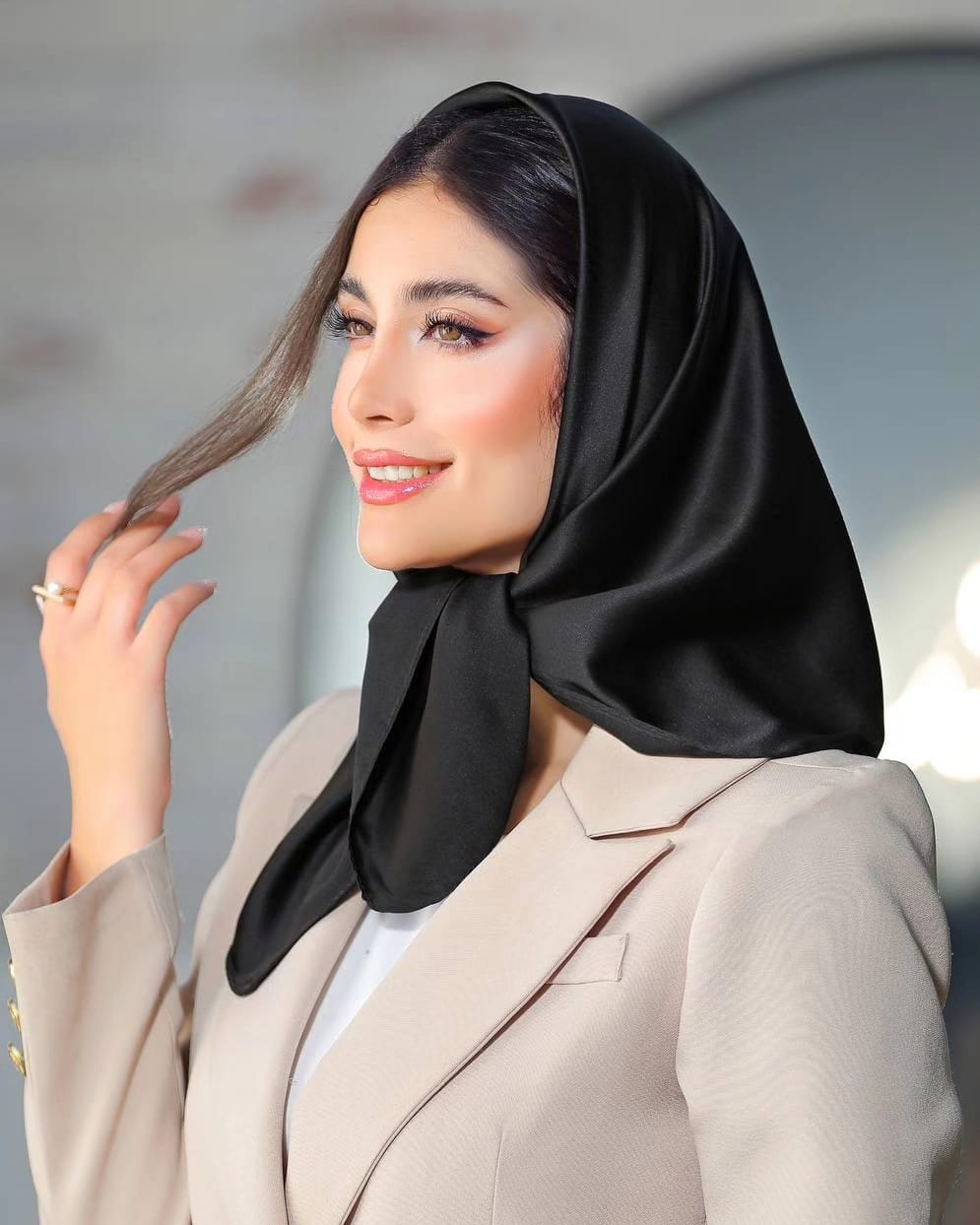 روسری مجلسی ساتن 90سانتی