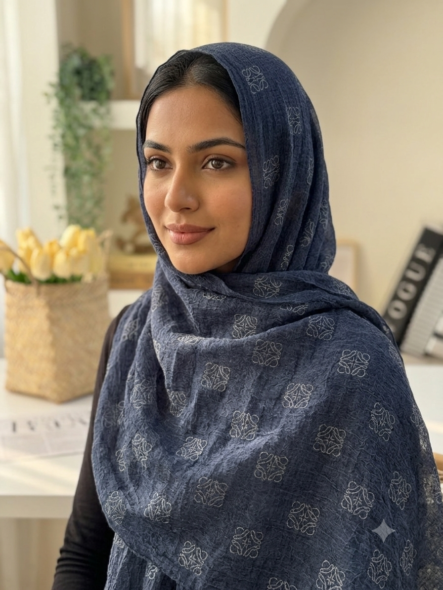 شال حریر وارداتی طرح لووه