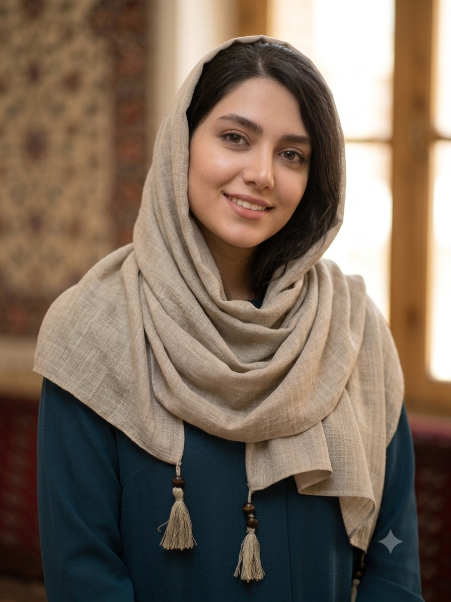 روسری نخی قواره بزرگ ساده