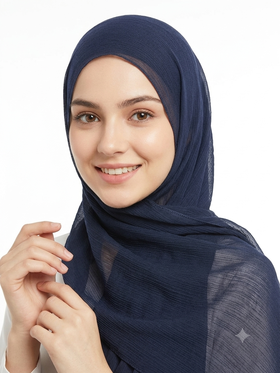 شال ساده نخی نازک قهوه ای  سرمه ای