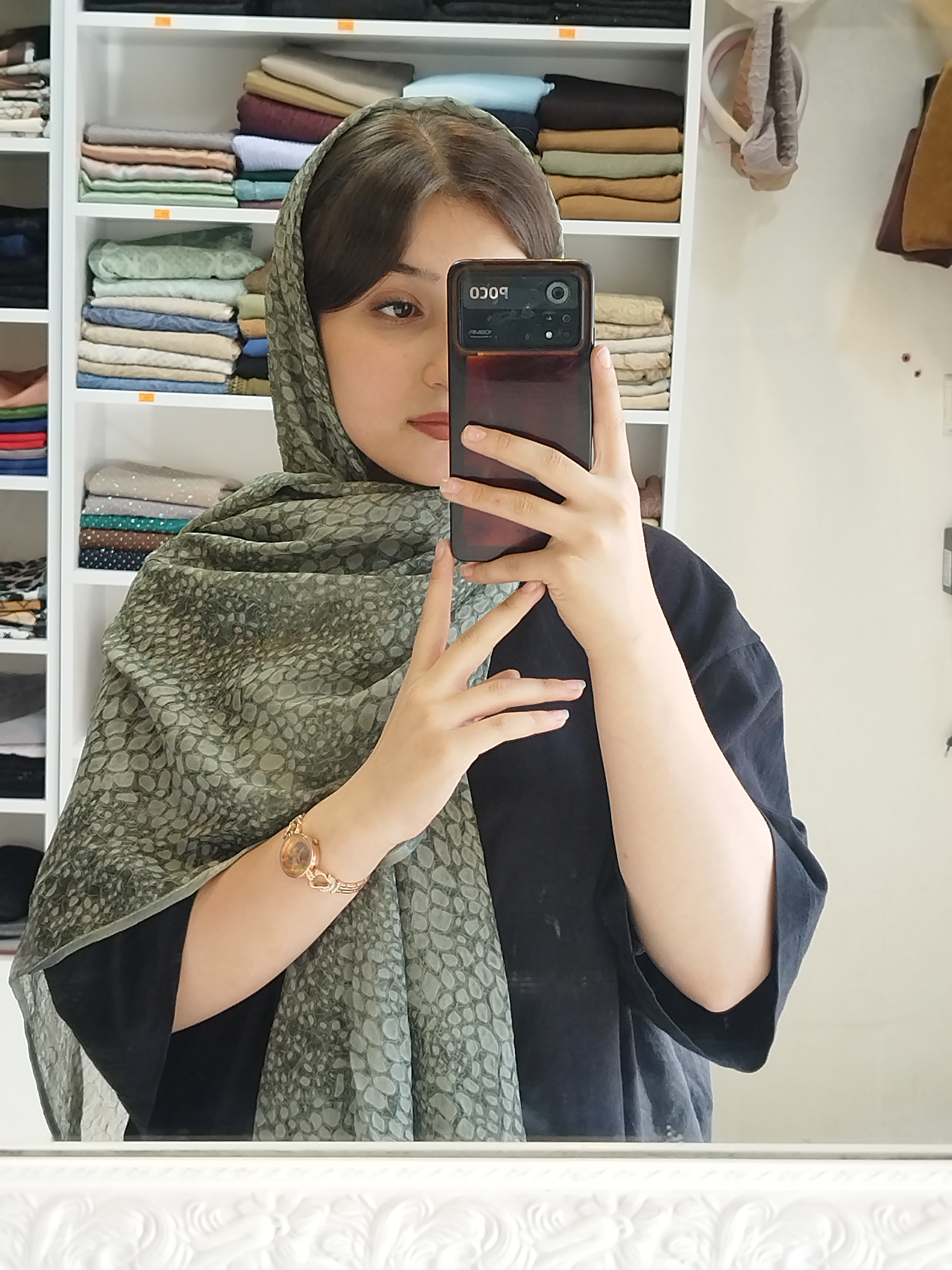 شال حریر مجلسی طرح سنگی وارداتی